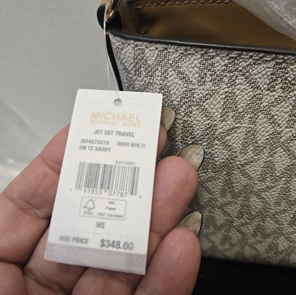 Michael Kors Jet Set Small Two-Tone Logo Crossbody In Deer Multi New With Tags - Picture 5 of 8